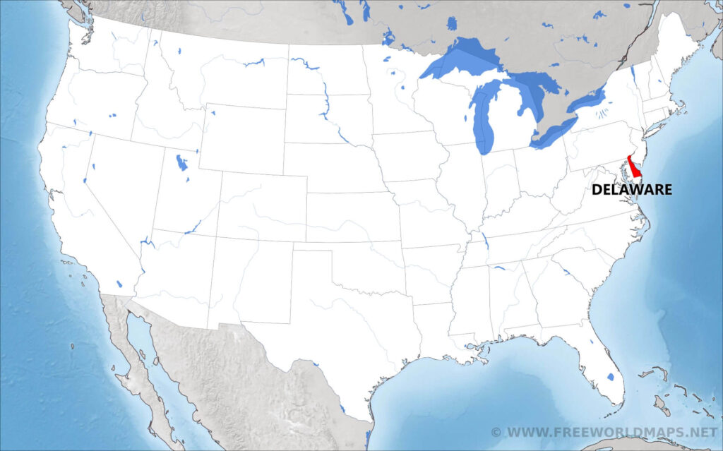 where is delaware on map